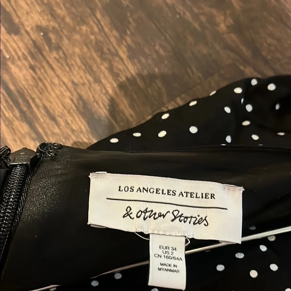 &other stories Black Polka Dot Mini Skirt Size 2 - Picture 5 of 5